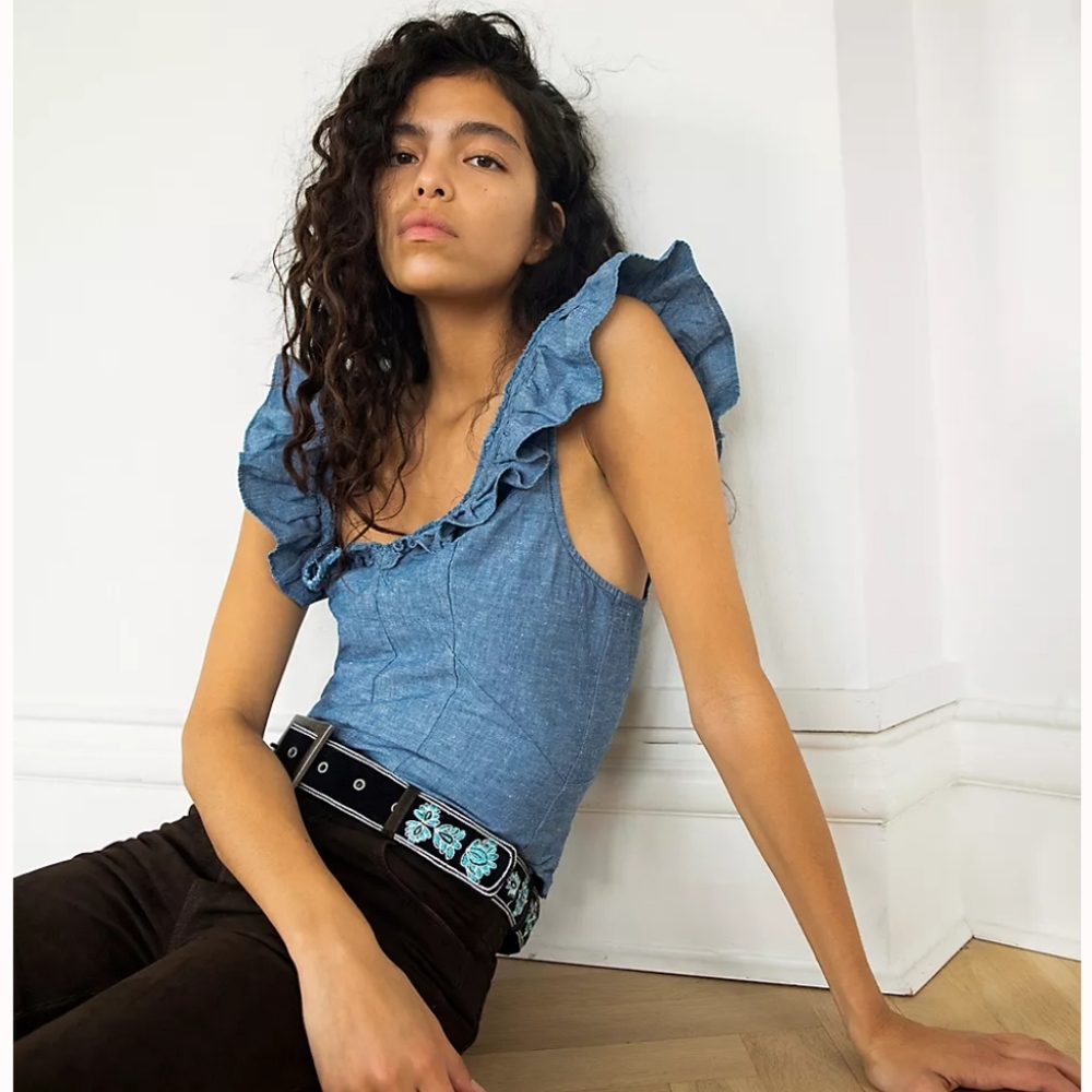Free People Winona Denim Top